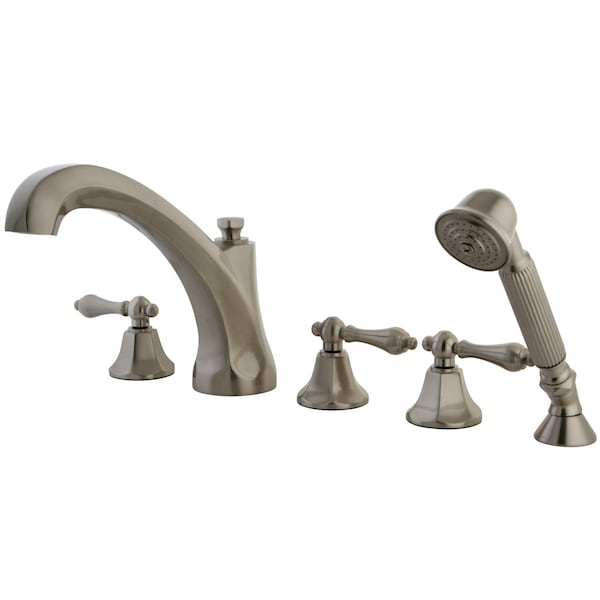 Roman Tub Faucet, Brushed Nickel, Deck Mount