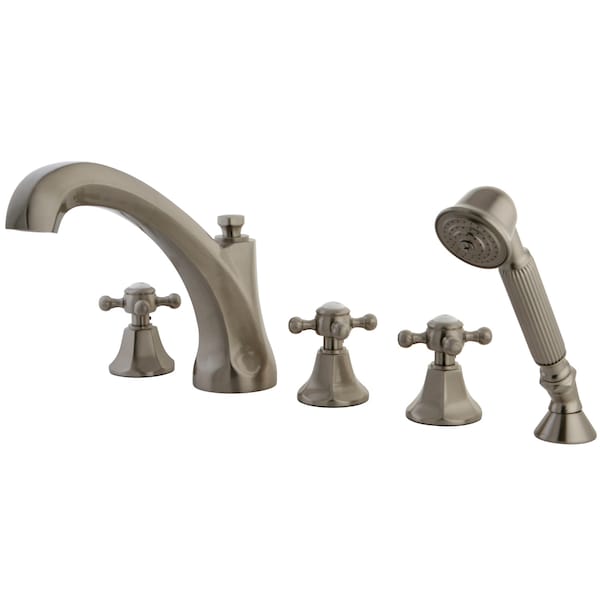 Roman Tub Faucet, Brushed Nickel, Deck Mount