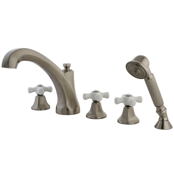 Roman Tub Faucet, Brushed Nickel, Deck Mount
