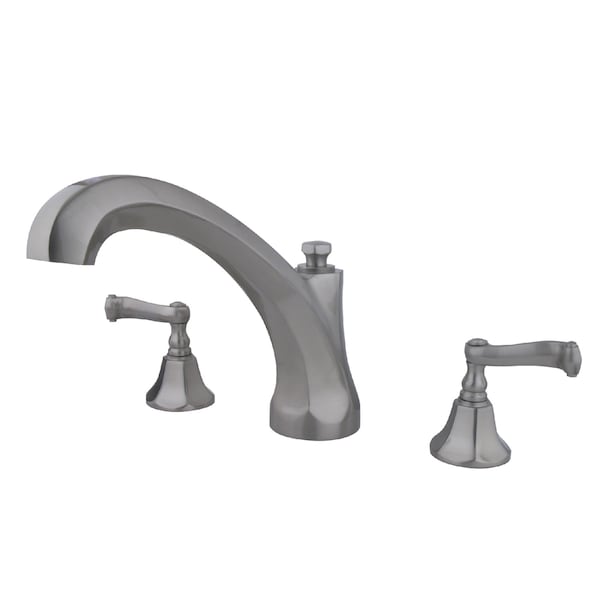 Roman Tub Faucet, Brushed Nickel, Deck Mount