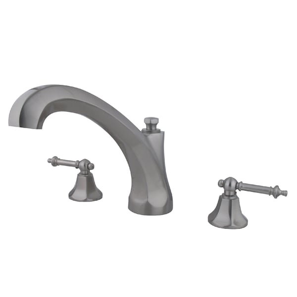 Roman Tub Faucet, Brushed Nickel, Deck Mount
