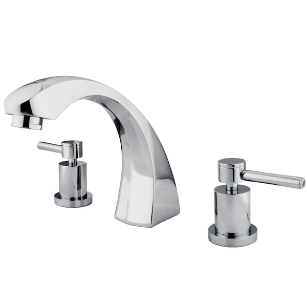 Roman Tub Faucet, Polished Chrome, Deck Mount