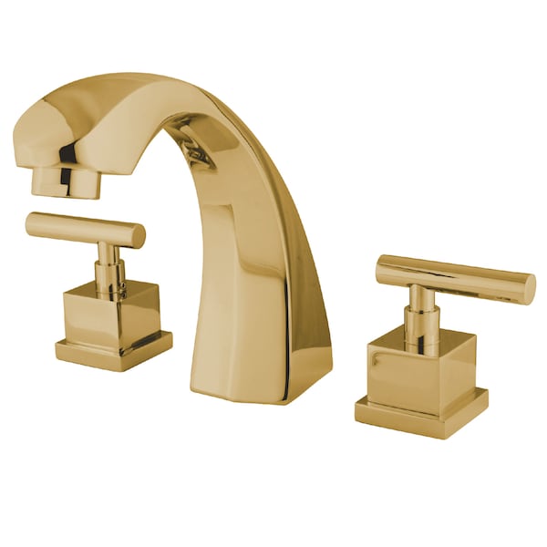 Roman Tub Faucet, Polished Brass, Deck Mount