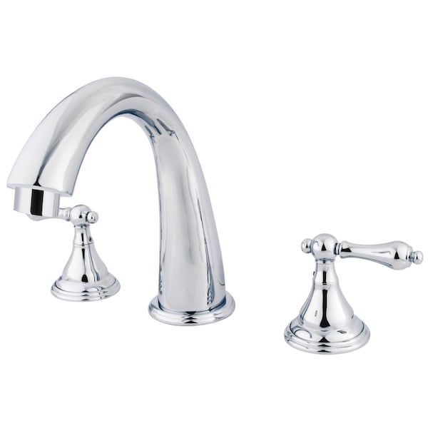 Roman Tub Faucet, Polished Chrome, Deck Mount