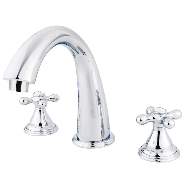 Roman Tub Faucet, Standard, 8" to 36", 3, Deck Mount, Polished Chrome
