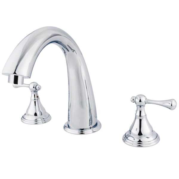 Roman Tub Faucet, Polished Chrome, Deck Mount