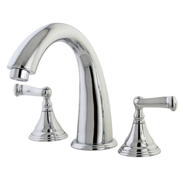 Roman Tub Faucet, Polished Chrome, Deck Mount