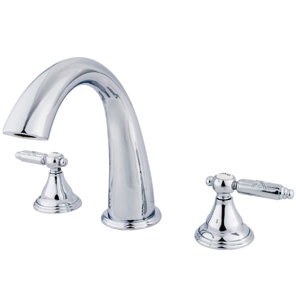 Roman Tub Faucet, Polished Chrome, Deck Mount