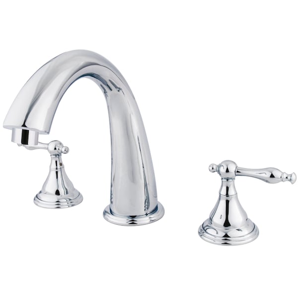 Roman Tub Faucet, Polished Chrome, Deck Mount