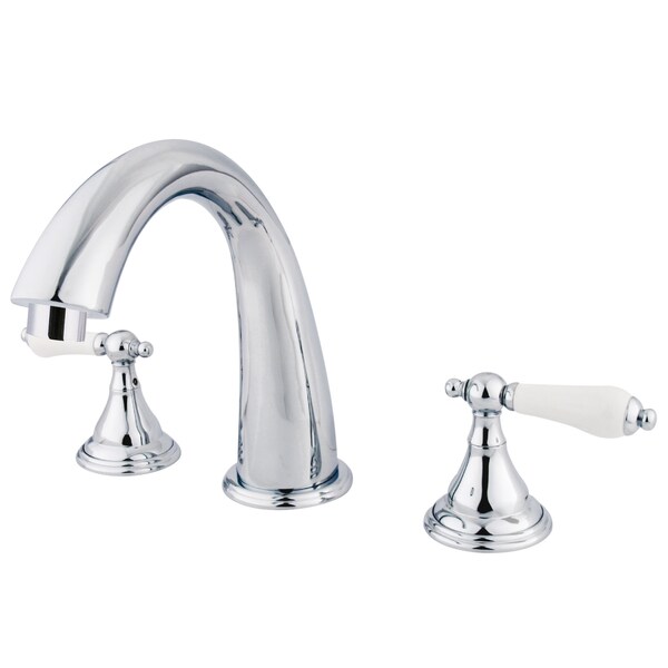 Roman Tub Faucet, Polished Chrome, Deck Mount