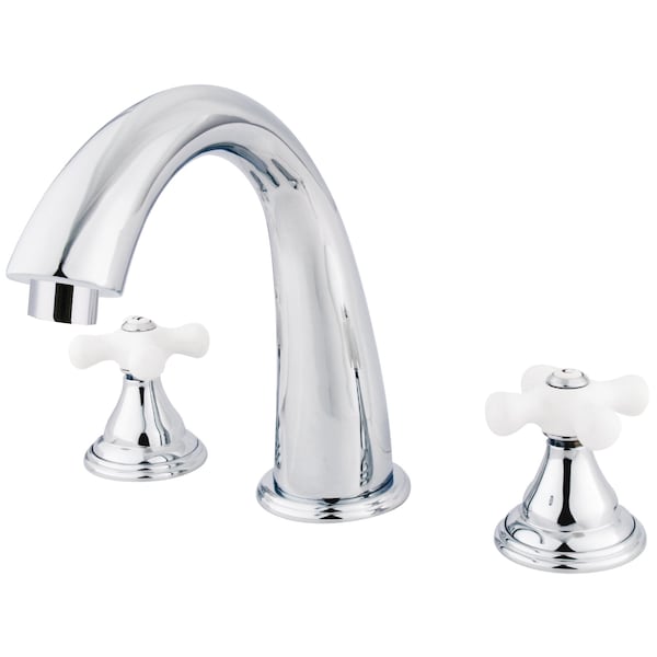 Roman Tub Faucet, Polished Chrome, Deck Mount