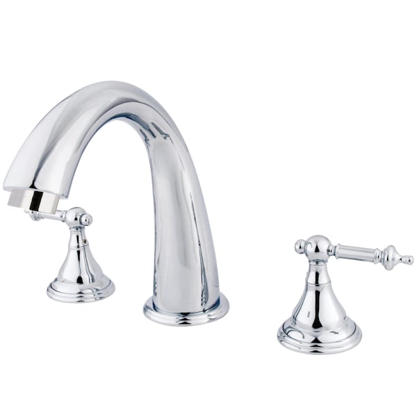 Roman Tub Faucet, Polished Chrome, Deck Mount
