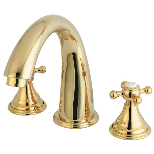 Roman Tub Faucet, Polished Brass, Deck Mount