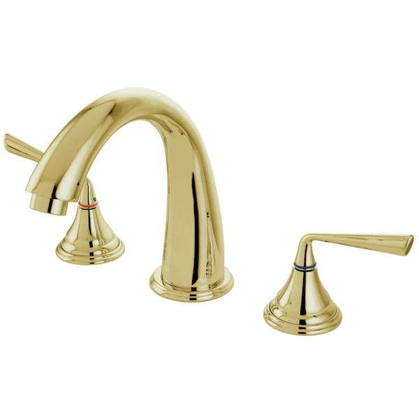 Roman Tub Faucet, Polished Brass, Deck Mount