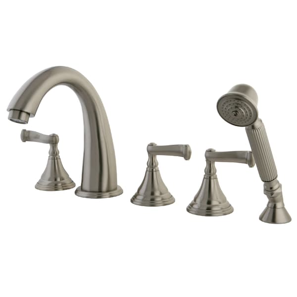 Roman Tub Faucet, Brushed Nickel, Deck Mount