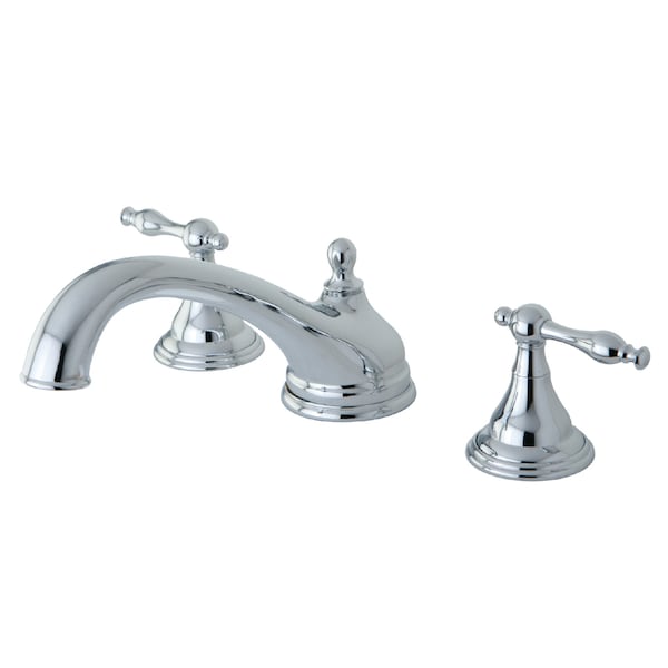 Roman Tub Faucet, Polished Chrome, Deck Mount