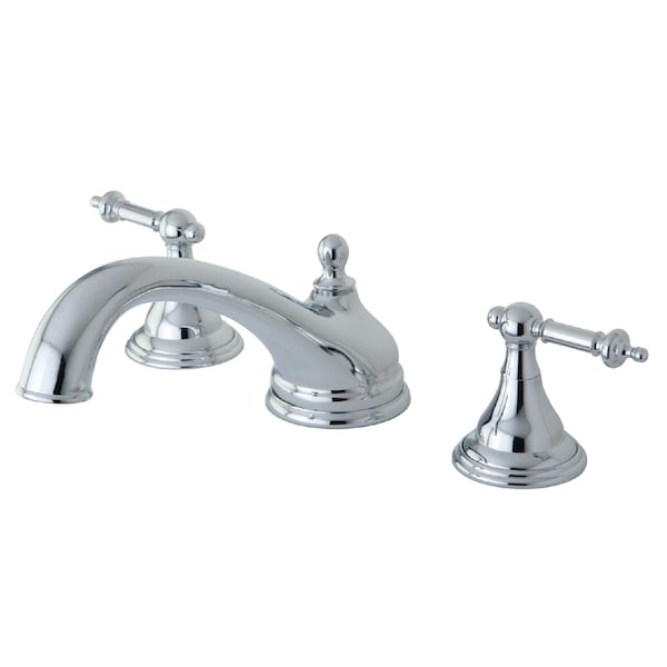 Roman Tub Faucet, Polished Chrome, Deck Mount