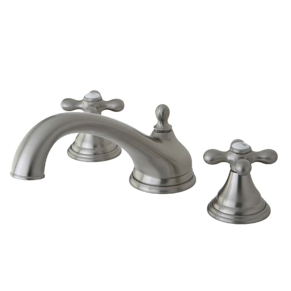 Roman Tub Faucet, Standard, 8" to 36", 3, Deck Mount, Brushed Nickel
