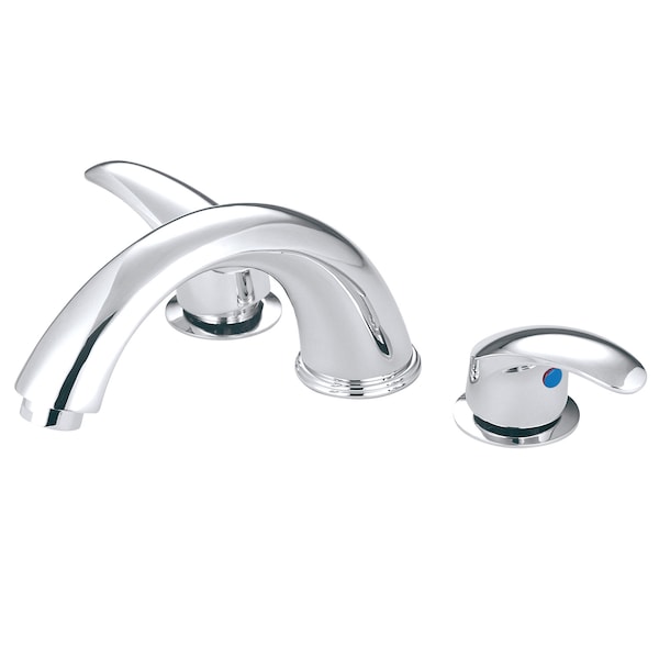Roman Tub Faucet, Polished Chrome, Deck Mount