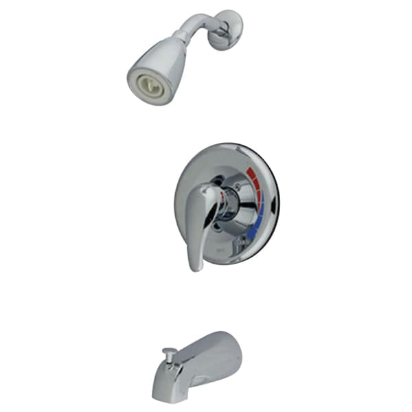 Tub and Shower Faucet, Standard, 3, Wall Mount, Polished Chrome