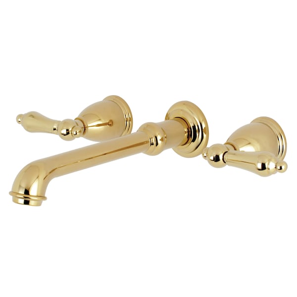 Roman Tub Faucet, Polished Brass, Wall Mount