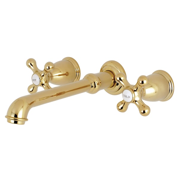 Roman Tub Faucet, Polished Brass, Wall Mount