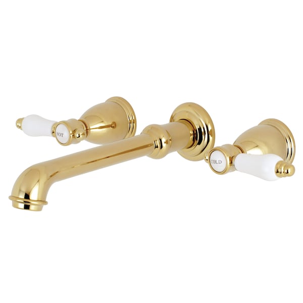 Roman Tub Faucet, Polished Brass, Wall Mount