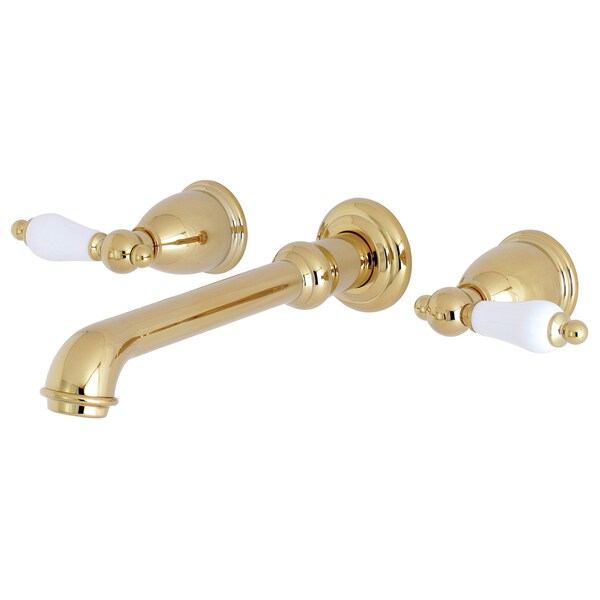 Roman Tub Faucet, Polished Brass, Wall Mount