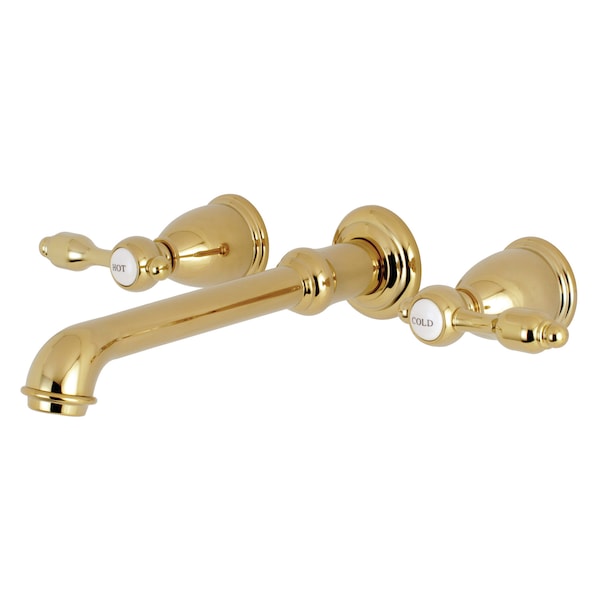 Roman Tub Faucet, Polished Brass, Wall Mount