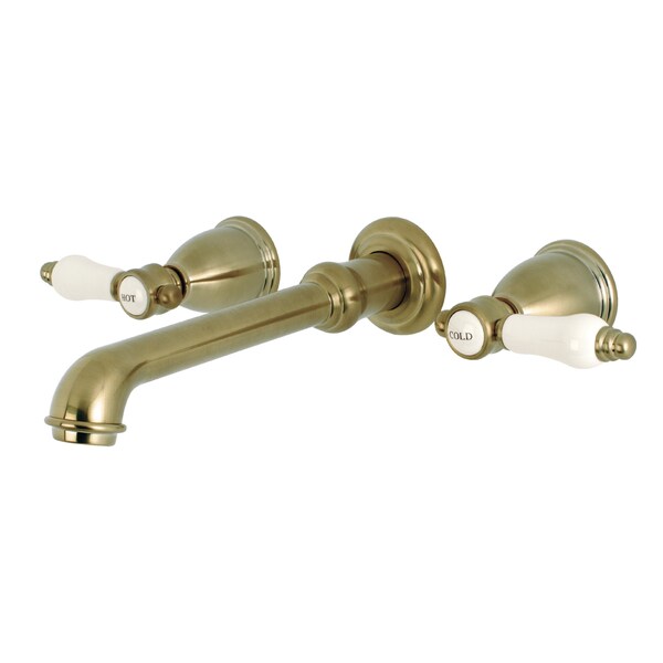 Roman Tub Faucet, Brushed Brass, Wall Mount