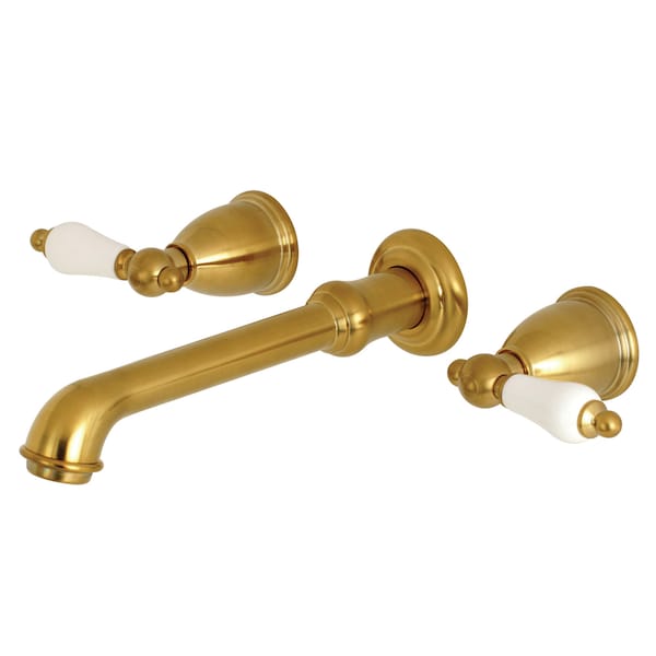 Roman Tub Faucet, Brushed Brass, Wall Mount