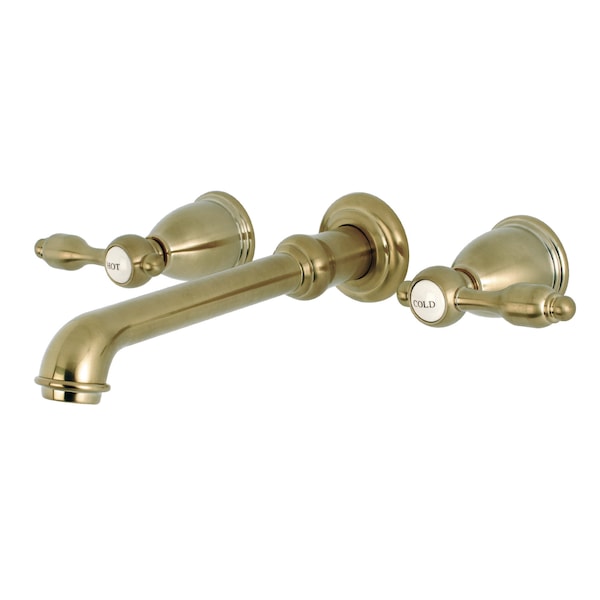 Roman Tub Faucet, Brushed Brass, Wall Mount