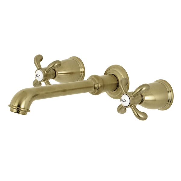Roman Tub Faucet, Brushed Brass, Wall Mount