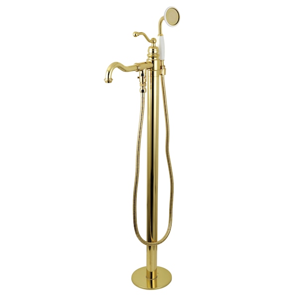 Freestanding Tub Faucet, Polished Brass, Freestanding