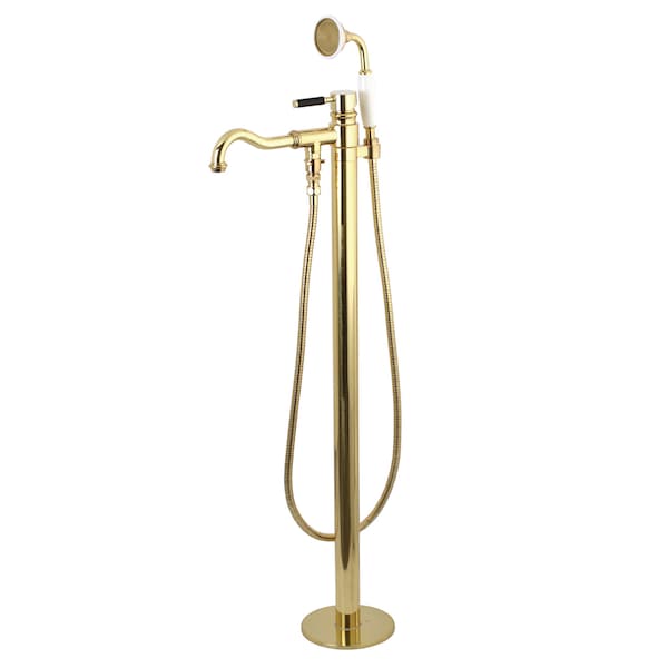 Freestanding Tub Faucet, Polished Brass, Freestanding