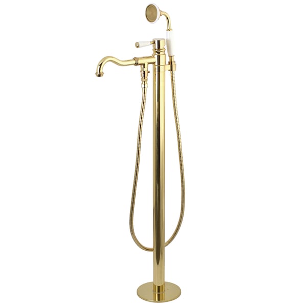 Freestanding Tub Faucet, Polished Brass, Freestanding