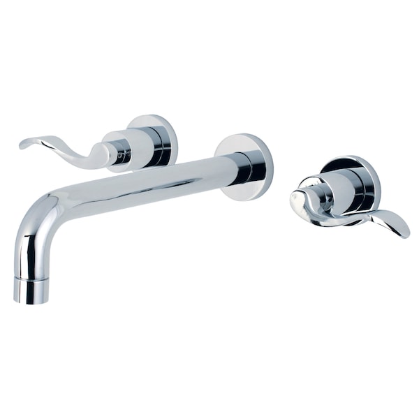 Roman Tub Faucet, Polished Chrome, Wall Mount