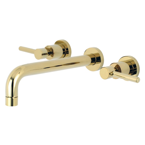 Roman Tub Faucet, Polished Brass, Wall Mount