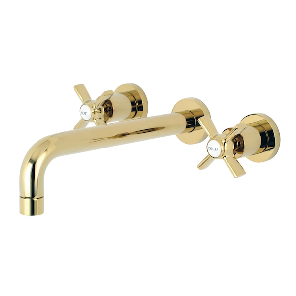 Roman Tub Faucet, Polished Brass, Wall Mount