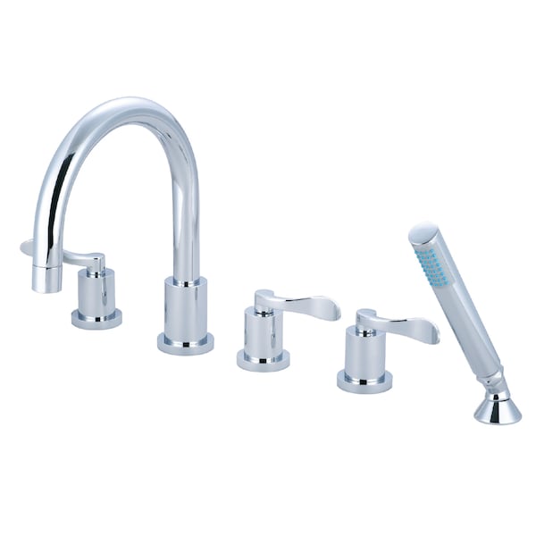Roman Tub Faucet, Polished Chrome, Deck Mount