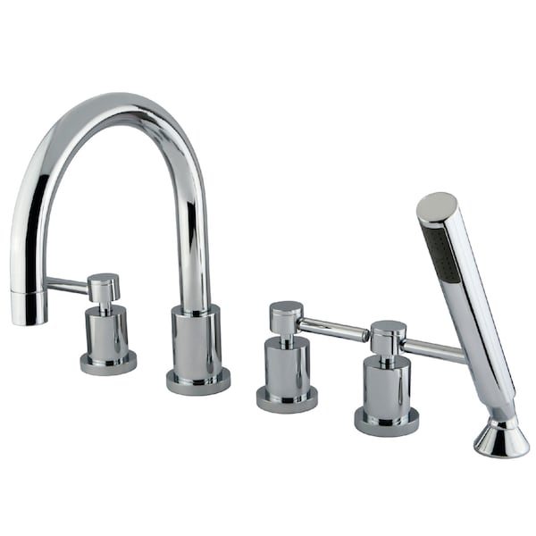 Roman Tub Faucet, Polished Chrome, Deck Mount