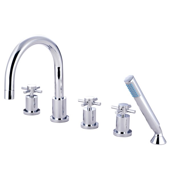 Roman Tub Faucet, Polished Chrome, Deck Mount
