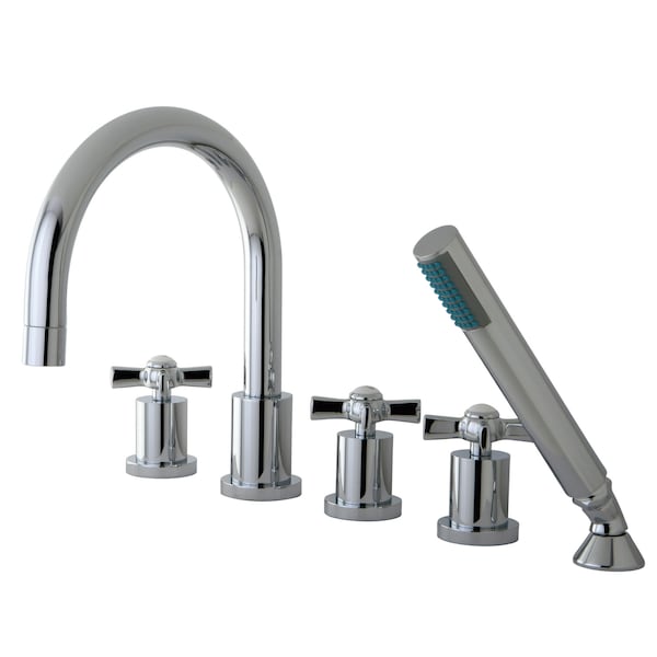 Roman Tub Faucet, Polished Chrome, Deck Mount