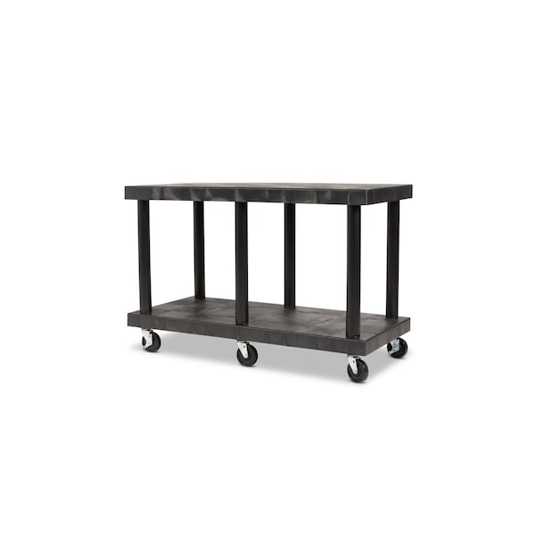 Modular-Kart, Recycled HDPE, 750 lb Load Capacity, 2 Shelves, 48 in L, 24 in W, 32 in H