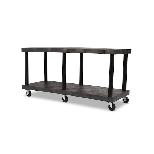 Modular-Kart, Recycled HDPE, 900 lb Load Capacity, 2 Shelves, 66 in L, 24 in W, 32 in H