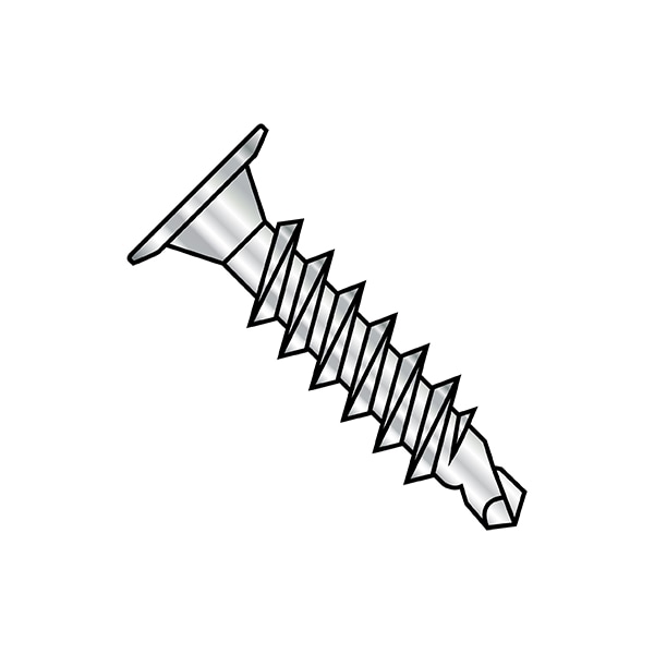 Self-Drilling Screw, #8-18 x 3/4 in, 18-8 Stainless Steel Wafer Head Phillips Drive, 2500 PK