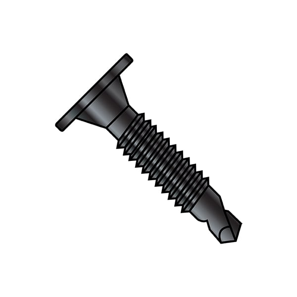 Self-Drilling Screw, #10-24 x 3/4 in, Oil Steel Wafer Head Phillips Drive, 5000 PK
