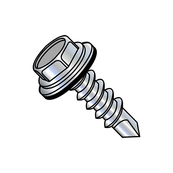 Self-Drilling Screw, 5/16"-12 x 2-1/2 in, Zinc Plated Finish, 600 PK Flange Hex Head