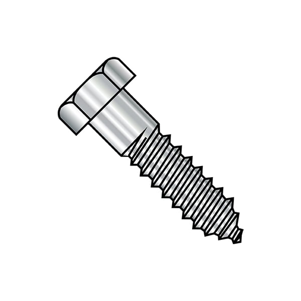 Lag Screw, 5/16 in, 5-1/2 in, 18-8 Stainless Steel, Hex Hex Drive, 50 PK