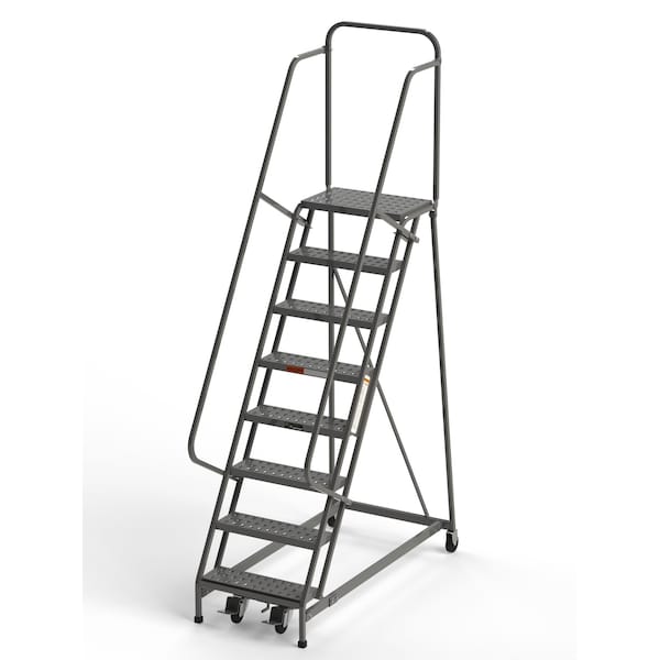 117" H Industrial Rolling Ladder (Square Tube), 8 Steps, 450 lb. Load Capacity
